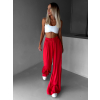 Červené široké volné dlouhé kalhoty OLVIRA