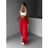 Červené široké volné dlouhé kalhoty OLVIRA