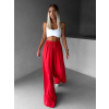 Červené široké volné dlouhé kalhoty OLVIRA