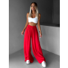 Červené široké volné dlouhé kalhoty OLVIRA