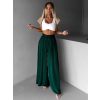 Smaragdové široké volné dlouhé kalhoty OLVIRA