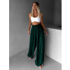 Smaragdové široké volné dlouhé kalhoty OLVIRA