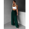 Smaragdové široké volné dlouhé kalhoty OLVIRA