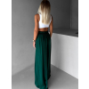 Smaragdové široké volné dlouhé kalhoty OLVIRA