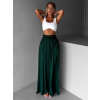 Smaragdové široké volné dlouhé kalhoty OLVIRA