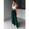 Smaragdové široké volné dlouhé kalhoty OLVIRA