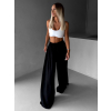 Černé široké volné dlouhé kalhoty OLVIRA