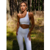 Bílá sportovní žebrovaná jóga podprsenka ENETEL