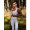 Bílá sportovní žebrovaná jóga podprsenka ENETEL
