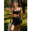 Černá skládaná sportovní tenisová sukně THALASA