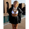 Černá krátká mušelínová sukně LARLEY s kraťásky