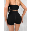 Černé sportovní pusp-up mini kraťasy BELIRA s řasením