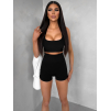 Černé sportovní pusp-up mini kraťasy BELIRA s řasením