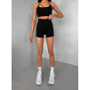 Černé sportovní pusp-up mini kraťasy BELIRA s řasením