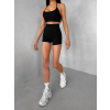Černé sportovní pusp-up mini kraťasy BELIRA s řasením
