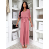 Starorůžový elegantní dlouhý společenský overal LEIRIA