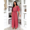 Malinový elegantní dlouhý overal LEIRIA