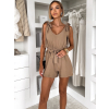 Hnědý elegantní letní krátký overal OTARAN