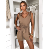 Hnědý elegantní letní krátký overal OTARAN