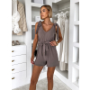 Šedohnědý elegantní letní krátký overal OTARAN
