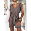 Šedohnědý elegantní letní krátký overal OTARAN