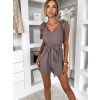 Šedohnědý elegantní letní krátký overal OTARAN