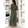 Khaki plisovaný společenský overal QVAKALA