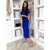 Královsky modré vypasované šaty NIRELA s vázáním