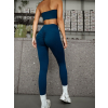 Tmavě modré push up sportovní legíny VRATAN s řasením