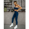 Tmavě modré push up sportovní legíny VRATAN s řasením