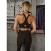 Tmavě hnědá yoga sportovní podprsenka KOVOVO