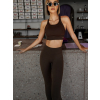 Tmavě hnědá yoga sportovní podprsenka KOVOVO