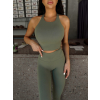 Khaki sportovní yoga top CALENO
