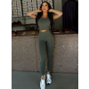 Khaki sportovní yoga top CALENO