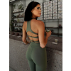 Khaki sportovní yoga top CALENO