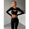 Černý sportovní crop top SKENDRO