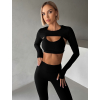 Černý sportovní crop top SKENDRO