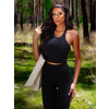 Černý sportovní fitness top CALENO s průstřihy