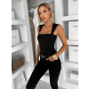 Černé elegantní body ERONNIE s výstřihem