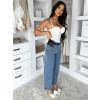 Modré džínové kalhoty ZORINA s páskem