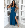 Petrolejové dlouhé společenské šaty LERDISEL