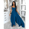 Petrolejové dlouhé společenské šaty LERDISEL