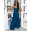 Petrolejové dlouhé společenské šaty LERDISEL