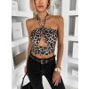 Leopardí sexy vázací top REIGH