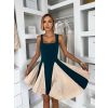 Petrolejové krátké elegantní áčkové šaty NOREZA