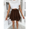 Hnědá krátká volánková mini sukně ROZITA