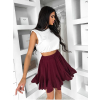 Vínová krátká volánková áčková sukně ROZITA