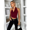 Vínový elegantní top ROUTALY se sponou
