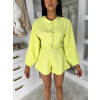 Neon žlutý elegantní komplet ZUNDRA s kraťasy