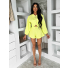 Neon žlutý elegantní komplet ZUNDRA s kraťasy